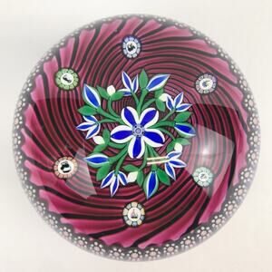 Perthshire Cushion Ground 1998F Lampwork Bouquet Panda Picture Cane Paperweight
